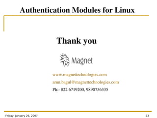 Authentication Modules For Linux - PAM Architecture