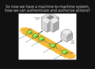 So now we have a machine-to-machine system,
how we can authenticate and authorize actions?
 