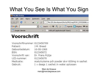 Marc de Graauwmarc@marcdegraauw.comWhat You See Is What You Sign