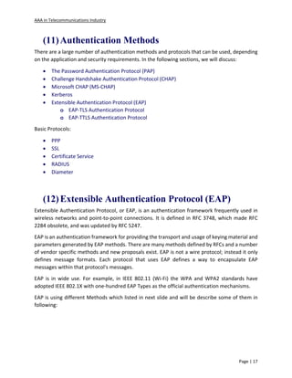 Authentication Authorization And Accounting a In Telecommunicat Authentication Authorization And Accounting a In Telecommunicat