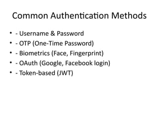 Authentication Flow Presentation for auth | PPTX