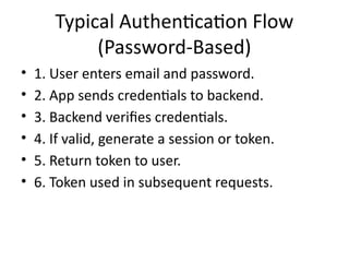 Authentication Flow Presentation for auth | PPTX