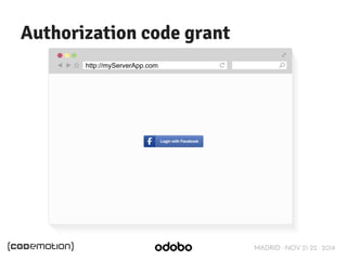 MADRID · NOV 21-22 · 2014 
Authorization code grant 
http://myServerApp.com 
 