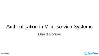 @davib0
Authentication in Microservice Systems
David Borsos
 