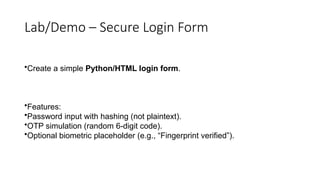Authentication Mechanisms in information security | PPTX