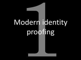 Modern identity
proofing
 