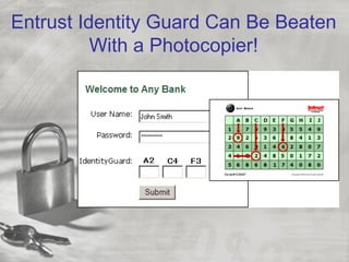 Entrust Identity Guard Can Be Beaten
          With a Photocopier!
 