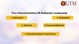 Five Characteristics Of Authentic Leadership
3. Result-Oriented & Task-Driven
An authentic leader must therefore also be w...