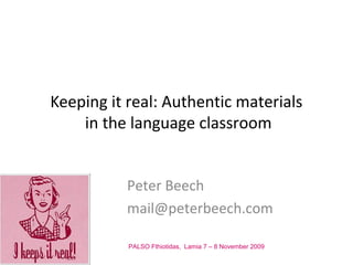 Authentic materials in the language classroom | PPT