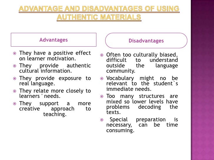 Authentic vs non authetic materials
