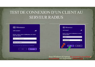 Sous Windows 8 l’option Se connecter en utilisant
un certificat est disponible (flèche rouge)
41
 