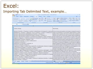 Excel:   Importing Tab Delimited Text, example… 