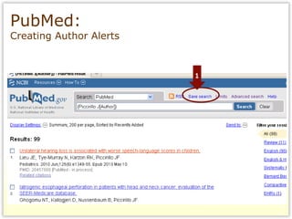 PubMed:  Creating Author Alerts 
