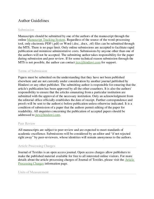 Author guidelines