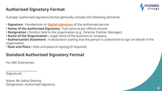 Authorized Signatory Format: A Complete Guide | PPTX