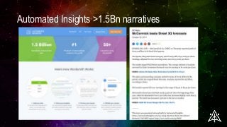Automated Insights >1.5Bn narratives
 