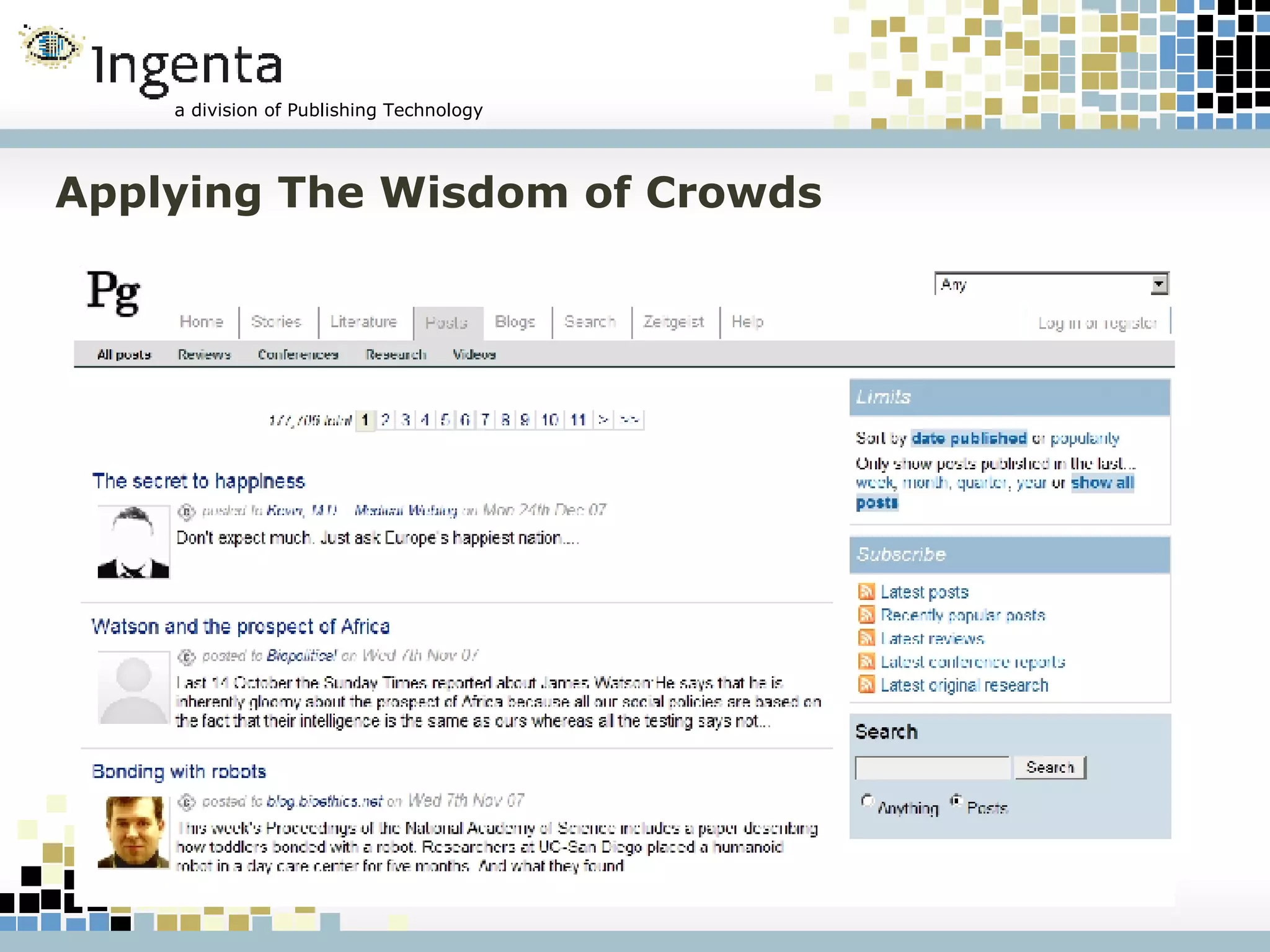 Applying The Wisdom of Crowds