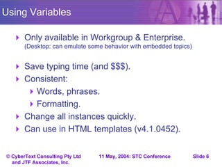 Author-It Tips And Tricks