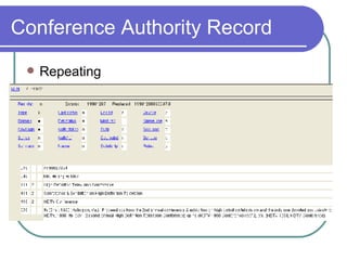 Conference Authority Record Repeating 