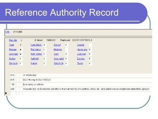 Reference Authority Record 