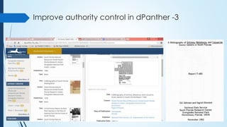 Improve authority control in dPanther -3
 