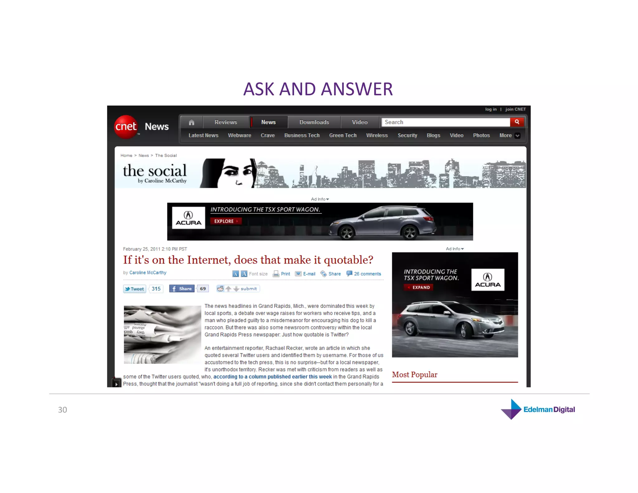 ASK AND ANSWER 




30 
 