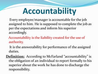 Authority ,responsibility and delegation