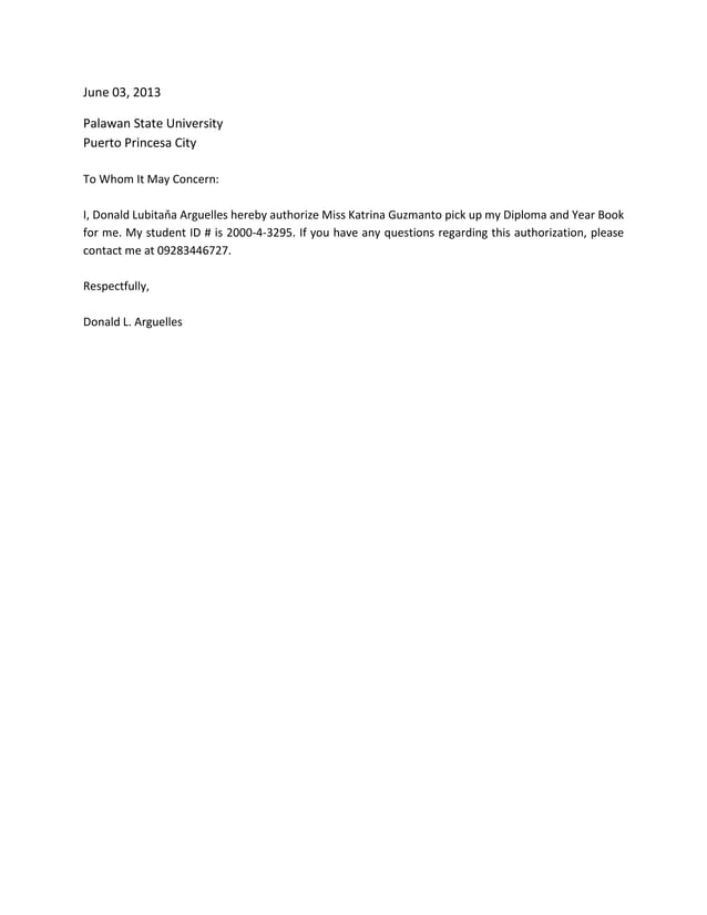 Authorization Letter
