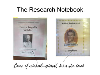 The Research Notebook




Cover of notebook—optional, but a nice touch
 