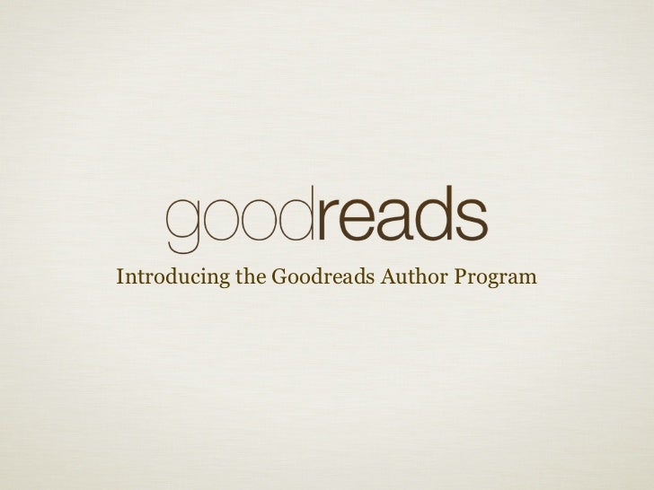 Introducing the Goodreads Author Program