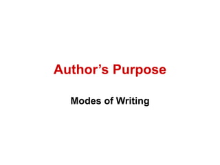 Author's Purpose - Lesson & Exercise | PPTX