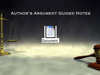 Author's argument | PPT