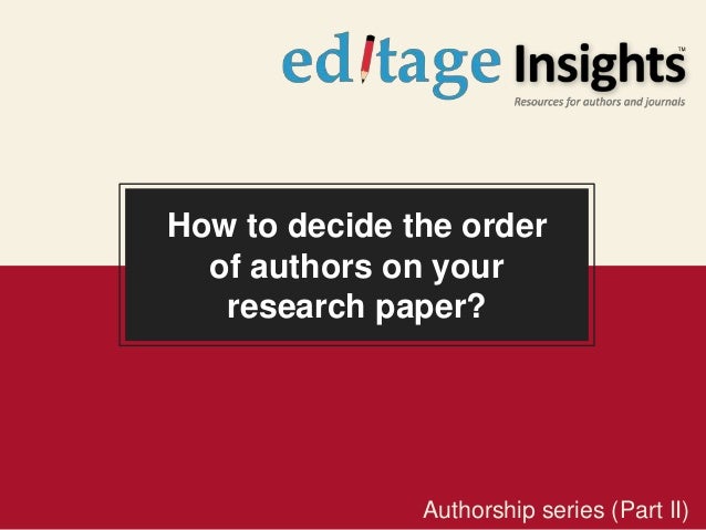 Research paper author order
