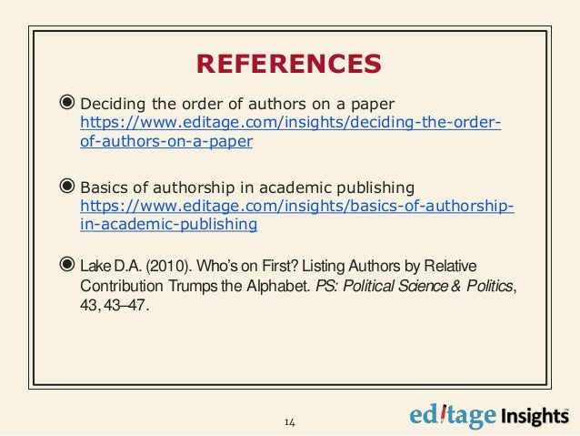 Order of authors in a research paper