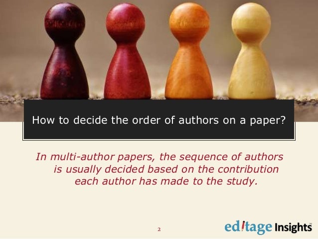 Order of authors in a research paper