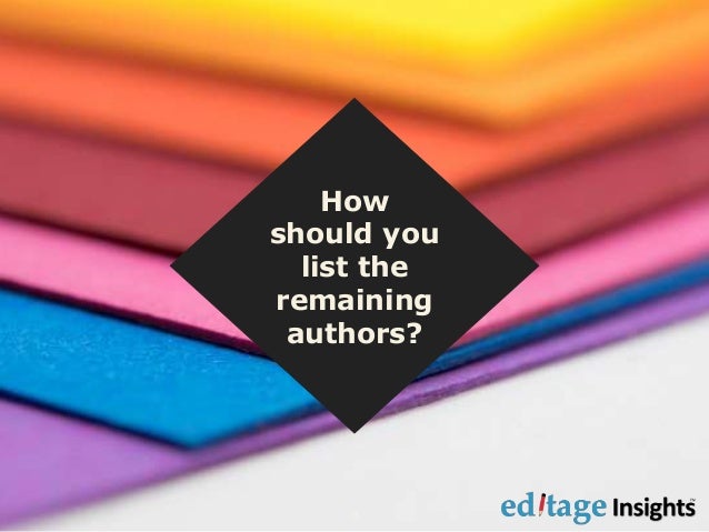 Order of authors on research papers