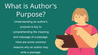 Author's Purpose ESL for 3rd through 5th Grade | PPTX