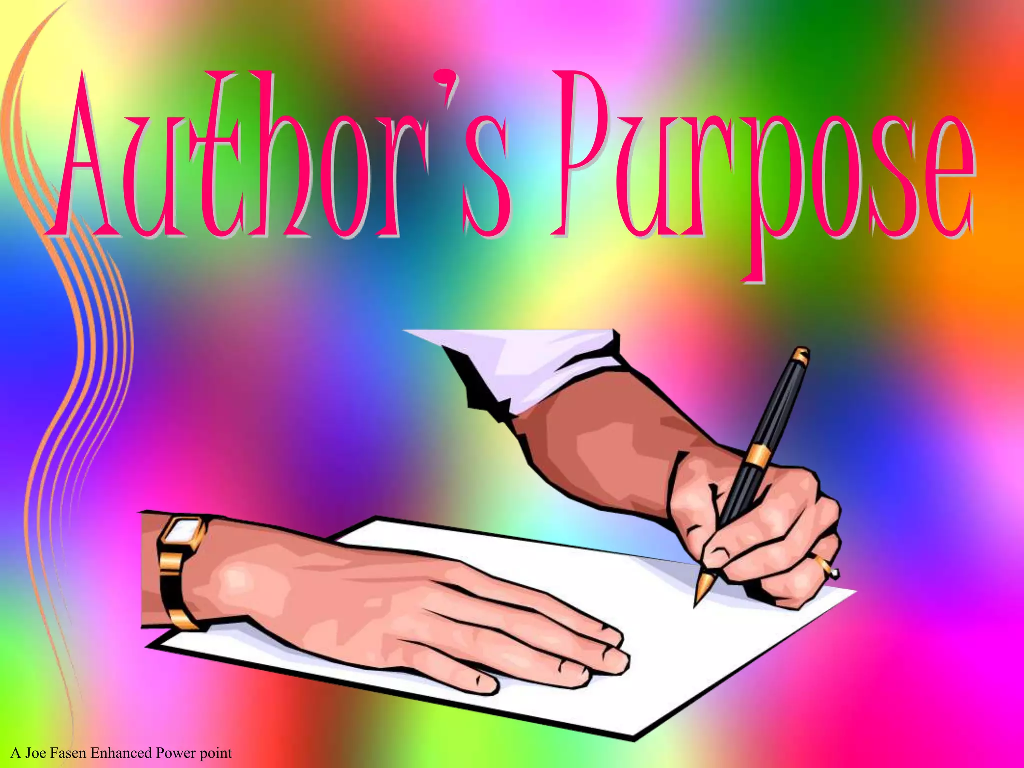 Author's purpose for First Graders | PPT