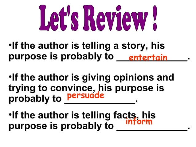 Author s Purpose Ppt PPT