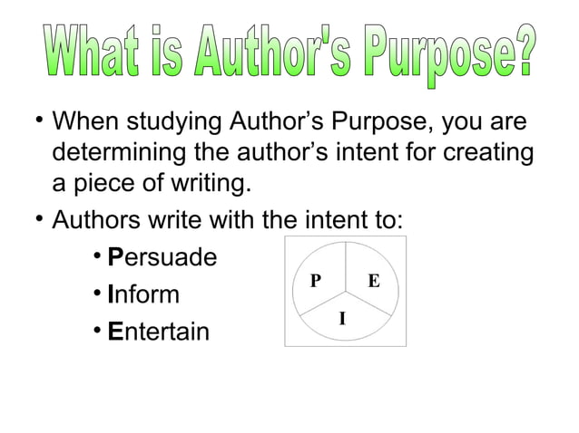 Author s Purpose Ppt PPT