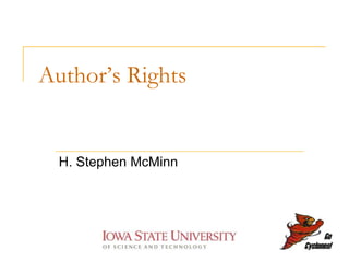 Author’s Rights


  H. Stephen McMinn
 