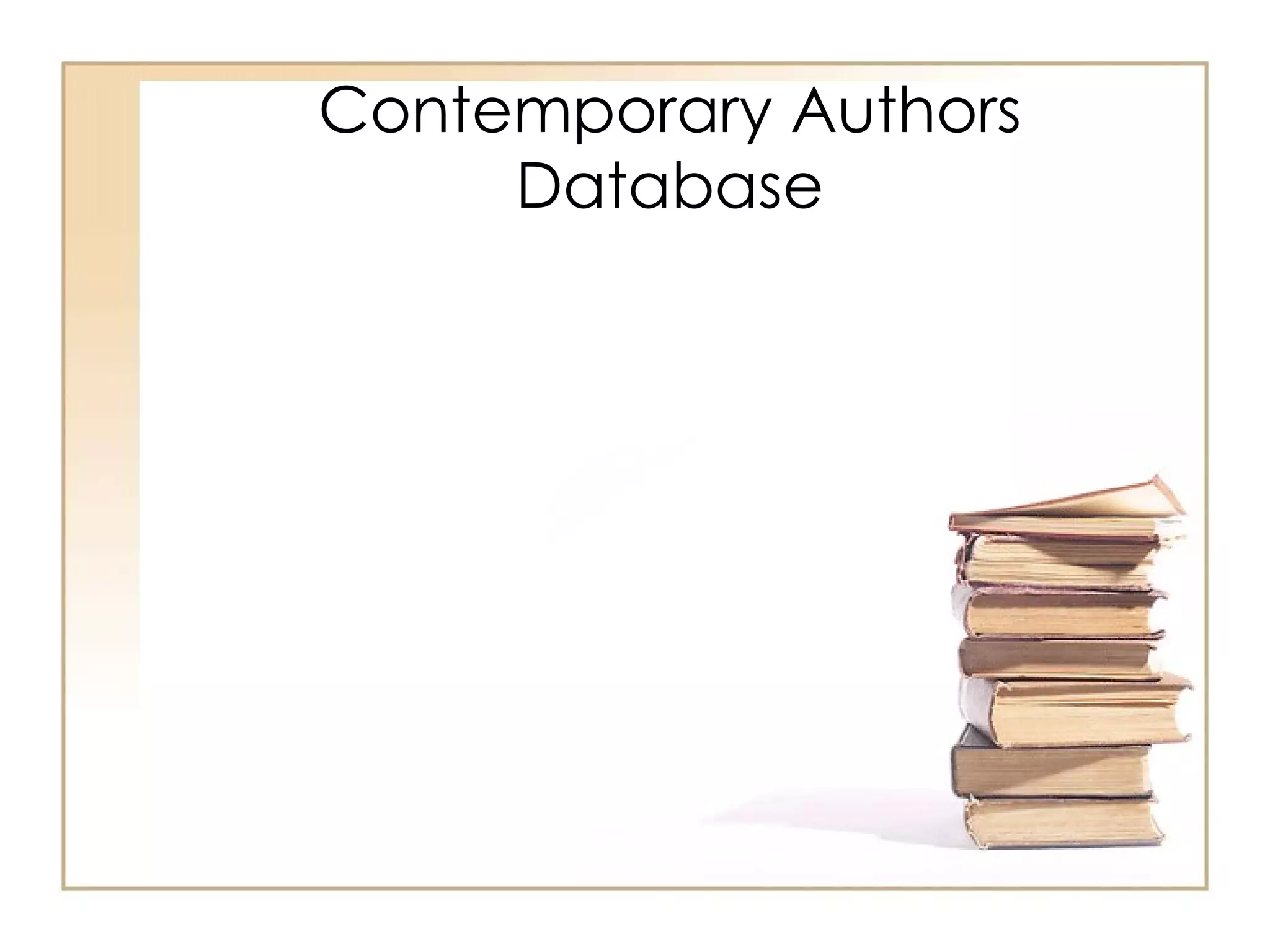 Contemporary Authors Database 