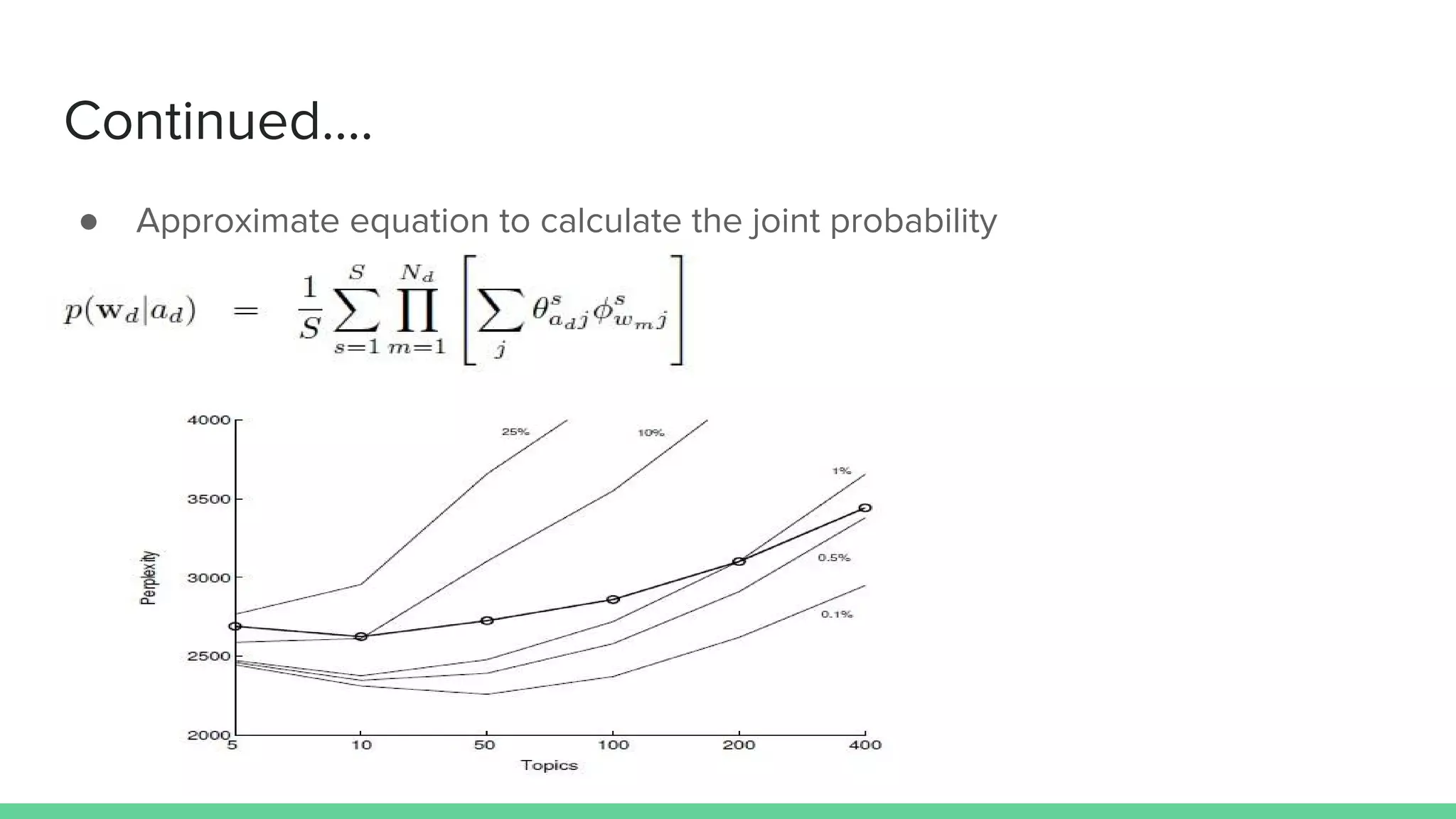 Continued….
● Approximate equation to calculate the joint probability
 