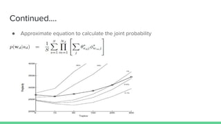 Continued….
● Approximate equation to calculate the joint probability
 