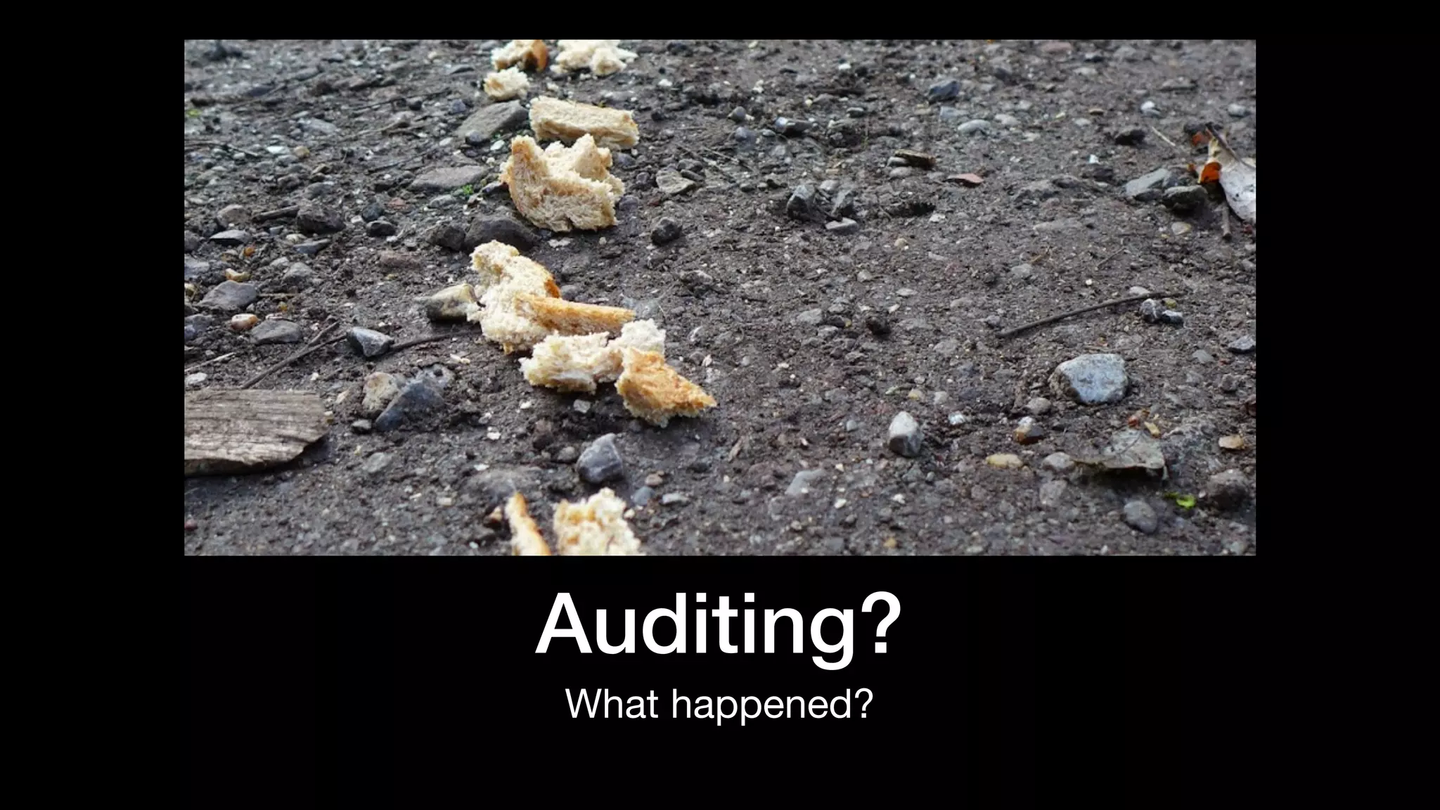 Auditing?
What happened?
 