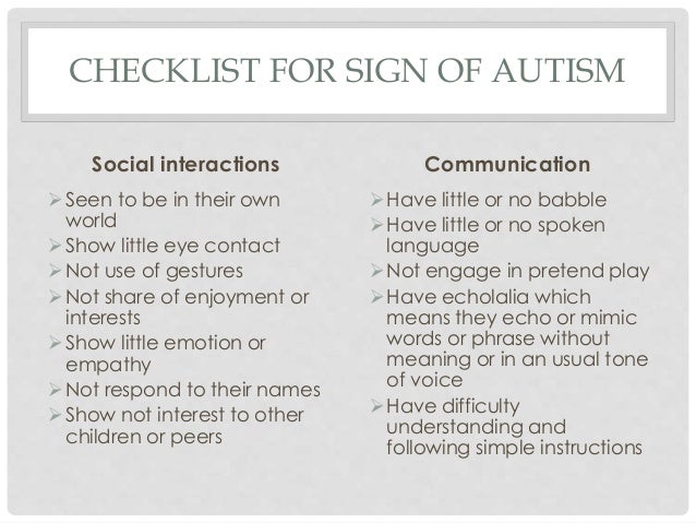 Pervasive development (Autistic disorder and Asperger�s