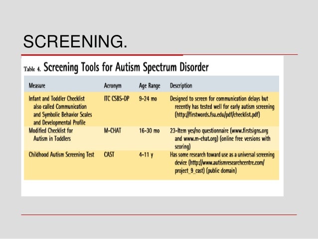 Autism Screening And Scoring Guides >> Autism Autism Screening And Scoring Guides >> Autism
