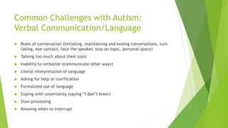 Autism Language Guide Session #24: Autism 101 Handouts | PDF
