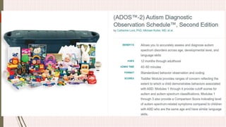 Autism and dev disorders