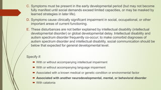 Autism and dev disorders